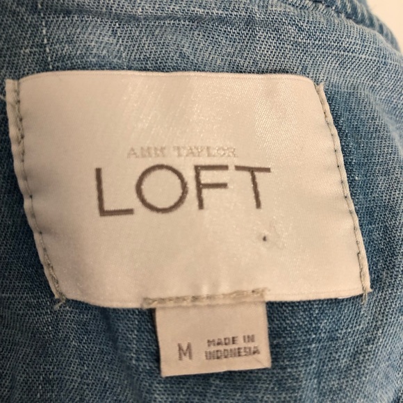 Ann Taylor Loft Chambray Bomber Jacket Size M - Picture 5 of 8